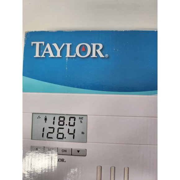 Taylor 5593FC Body Fat Body Water Scale LCD Digital Display 350 lb Capacity NEW - Picture 2 of 8